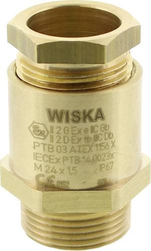 Wiska Kabelverschraubung M25 aus Messing in Natur mit Dichtung, schlagfest, Farbe: Gold - Bild 1