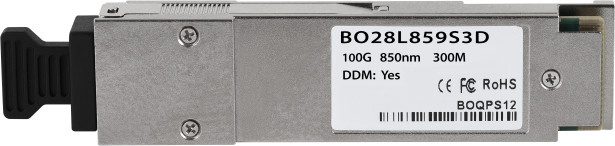 CBO BlueOptics BO28L859S3D QSFP28 Transceiver mit MPO/MTP Anschluss für 100 Gigabit Ethernet Short-Range Multimode in Silber - Bild 1