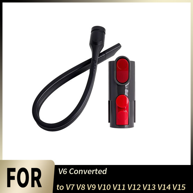 WINDNINJA Adapter für Dyson Staubsauger V6 bis V15, kompatibel mit Flachdüse und Fugendüse, Schwarz - Bild 1