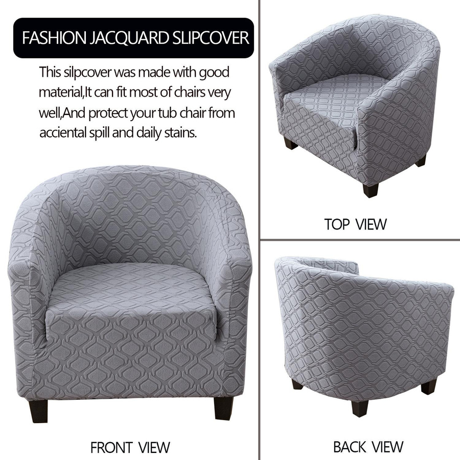 Yiran Furniture Elastischer Jacquard Sofabezug Club Casual in Grau, B/T: 43,5 x 41 cm - Bild 2