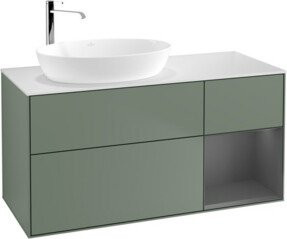 V&B Waschtischunterschrank Finion in Olivenmatt lackiert, Breite: 120 cm, Tiefe: 50,1 cm, Höhe: 50,1 cm - Bild 1