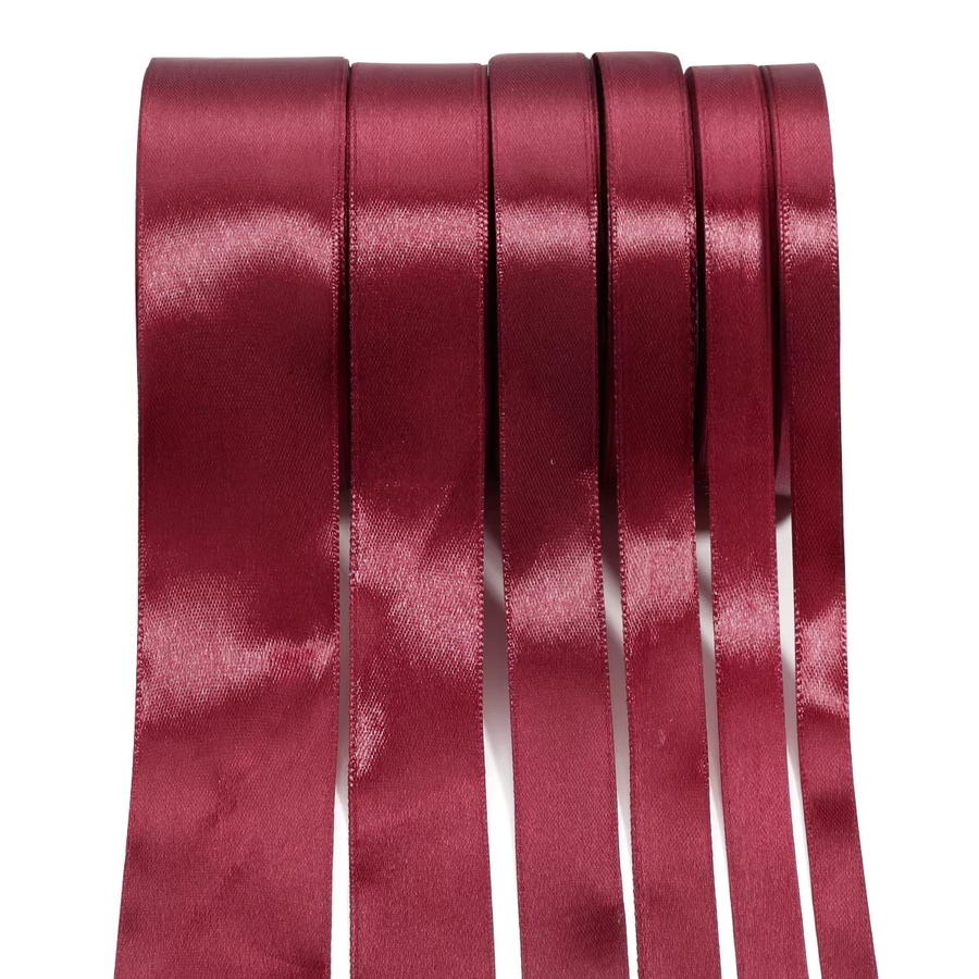 Satinband Set für DIY-Geschenke und Weihnachtsdekoration in Schwarz und Weinrot, 25 Yards pro Rolle - Bild 4