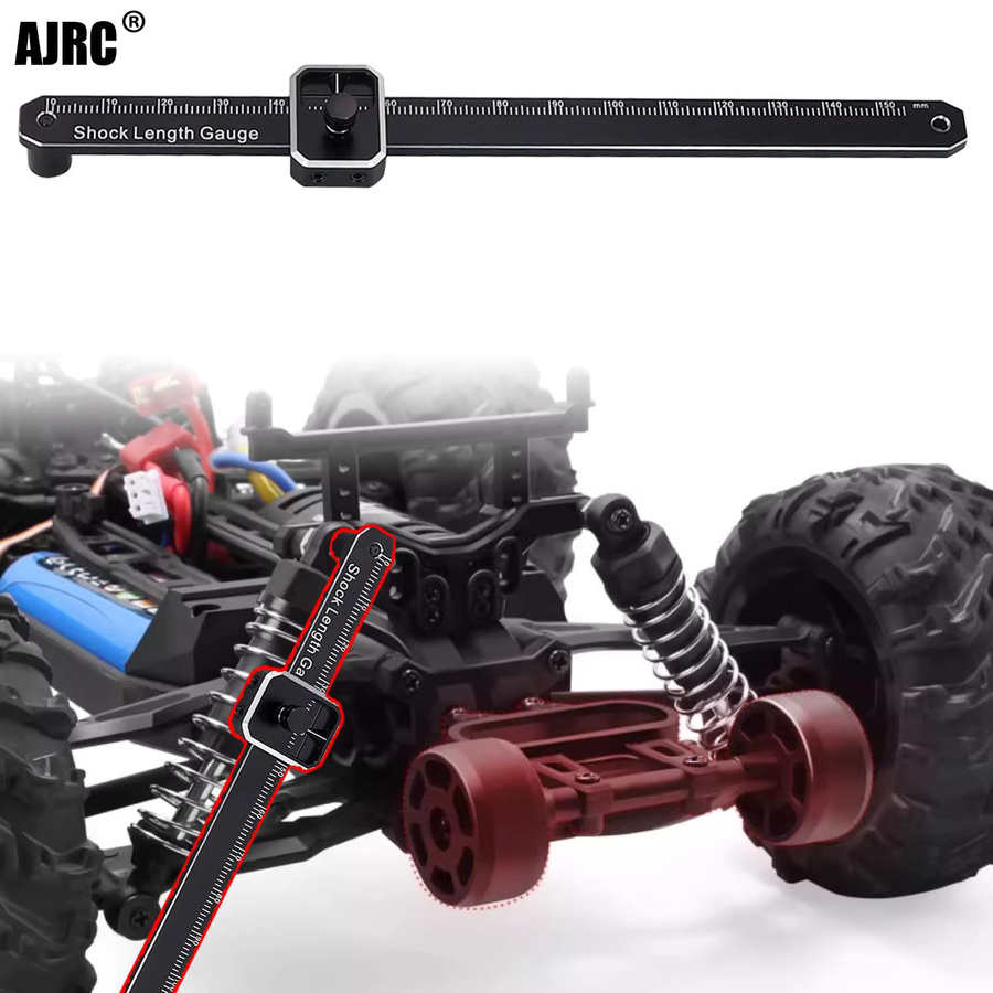 AJRC Universal Werkzeug Stoßdämpfer Reise Mess Lineal, Zubehör, Metall, Schwarz - Bild 2