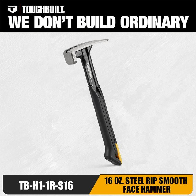 Toughbuilt Stahl-Rip-Hammer Klauenhammer mit glattem Gesicht und rutschfestem Kunststoffgriff TB-H1-1R-S16 - Bild 1