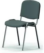 NowyStyl Besucherstuhl ISO stapelbar in Schwarz und Grau mit Stoffbezug und Metallgestell - Bild 1