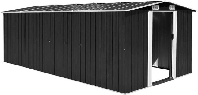 vidaXL Gerätehaus aus Metall in Anthrazit B/T/H: 489 x 257 x 181 cm - Bild 1