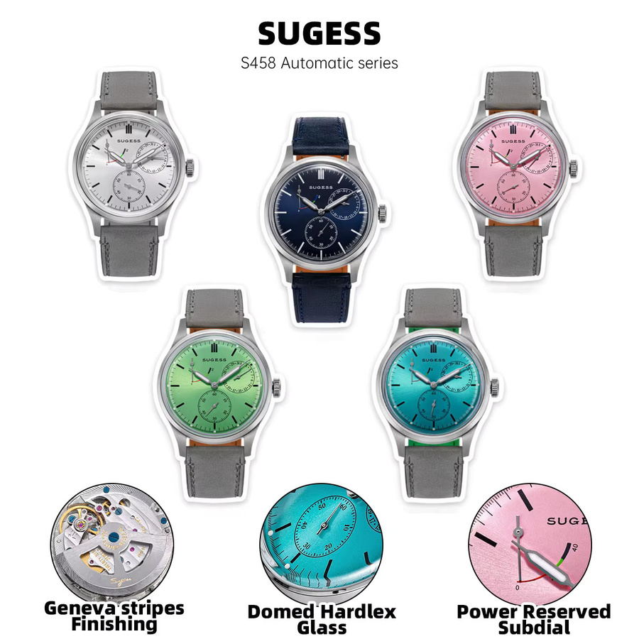 Sugess Armbanduhr Automatik, Edelstahl, Blau, Herren - Bild 3