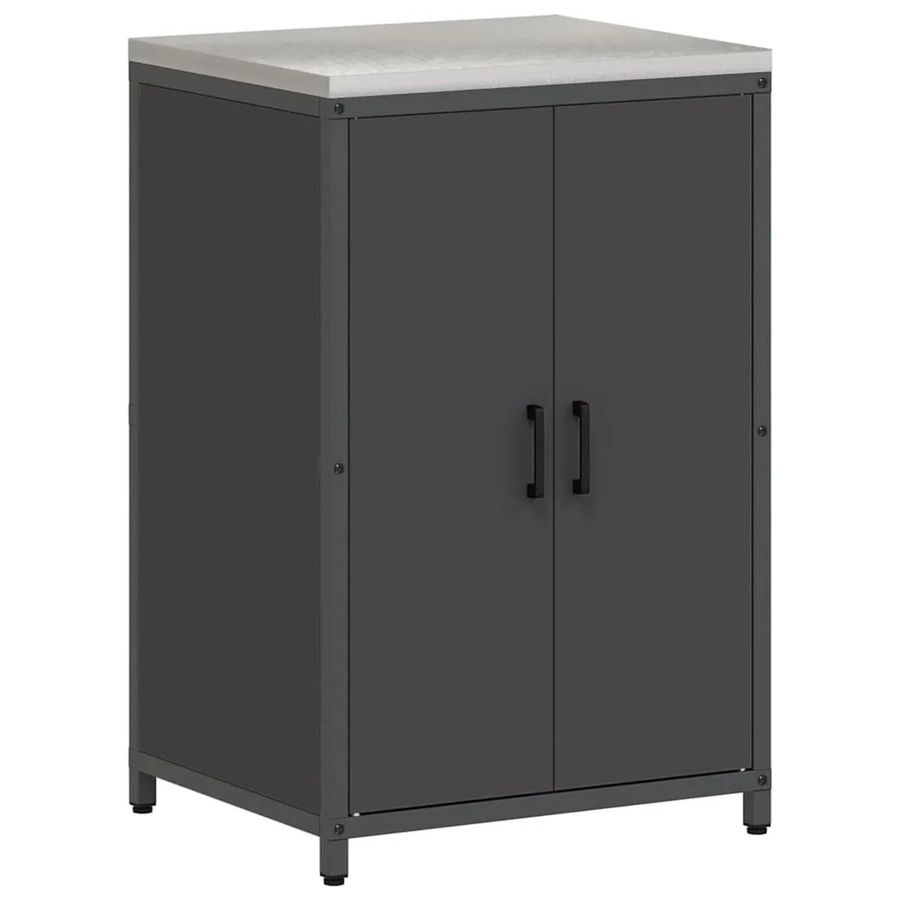 vidaXL Küchenaufbewahrung mit Regal in Schwarz aus Metall und MDF, Industrial Design, B/T/H: 60 x 50 x 92 cm - Bild 2