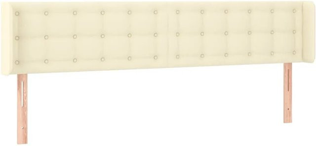 vidaXL LED Kopfteil in Creme mit USB-Ladeport und integrierter Beleuchtung, Kunstleder, B: 183 cm, H: 88 cm, T: 16 cm - Bild 1