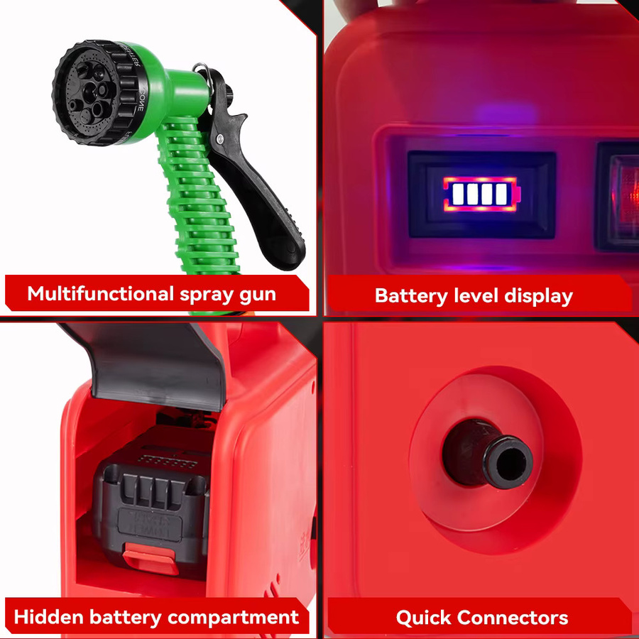 ONEVAN Elektrische Wasserpumpe 260 W, Akkubetrieben für Makita 18 V LXT Akkus, Rot - Bild 3