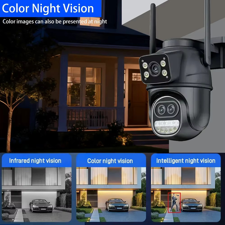 Overscam PTZ WLAN Sicherheits-IP-Kamera mit Dual Screen, 12 MP Auflösung, 8-fachem Zoom und automatischer Verfolgung via iCSee - Bild 2