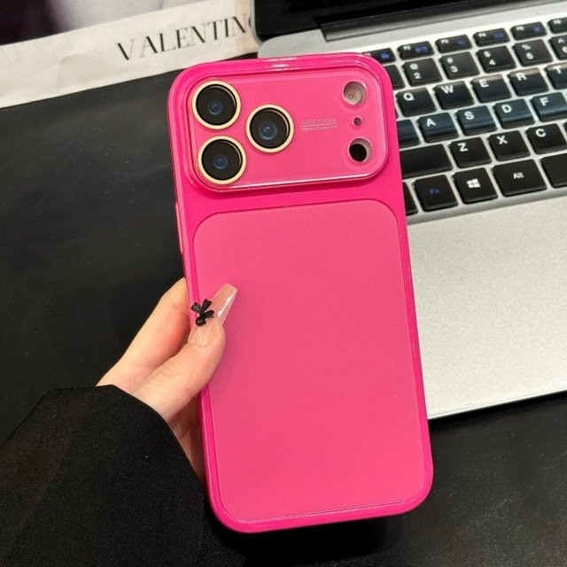 AG Matt Kristall Stoßfeste iPhone Hülle mit Glasgehäuse für iPhone 17 16 15 14 13 Pro Max Plus in Transparent und Purple - Bild 1