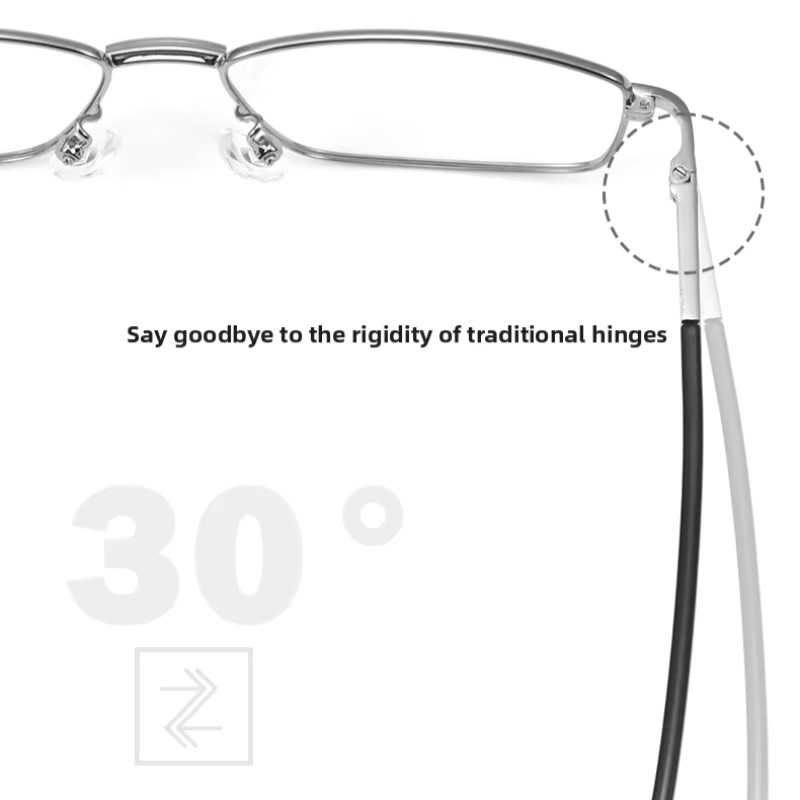 CLLOIO Korrektionsbrille, quadratisch, Vollrand, Metall, Silber, Herren - Bild 3