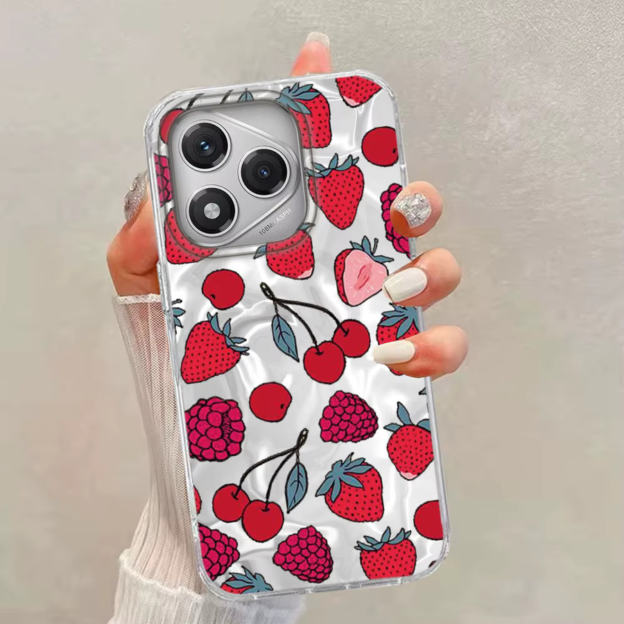 Handyhülle mit Erdbeer-Kirsch-Design für Honor in Rot und Multicolour - Bild 2