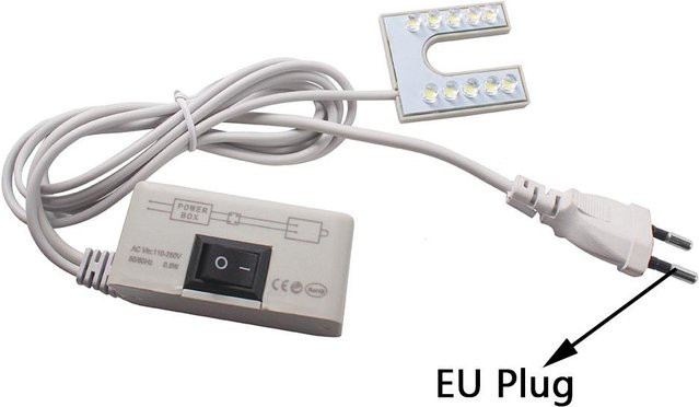 NATAWA Magnetische LED Arbeitsleuchte in U-Form, Industrielle Nähmaschinenleuchte mit 10 LEDs, Grau - Bild 1