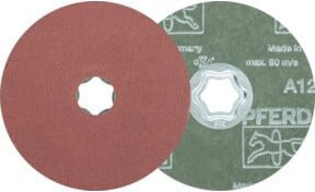 PFERD TOOLS COMBICLICK Korund Fiberscheibe rot Durchmesser: 115 mm Körnung: A120 für Winkelschleifer - Bild 1