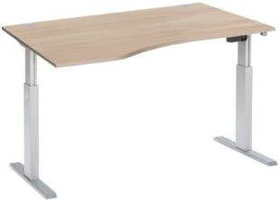 Schäfer Shop Select Schreibtisch ERGO-T elektrisch höhenverstellbar Freiform Eiche/weißalu B 1800 mm, H 725-1185 mm - Bild 1
