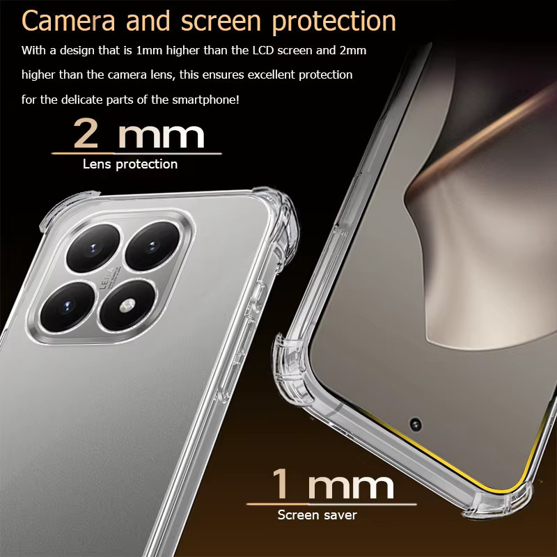 Transparente HD Schutzhülle für Xiaomi Mi 11, 12, 13, 14, 15 sowie 12T, 13T, 14T, 15T, 12S, 12X, Ultra, Civi, Lite, NE, Pro Modelle in weichem Design - Bild 3