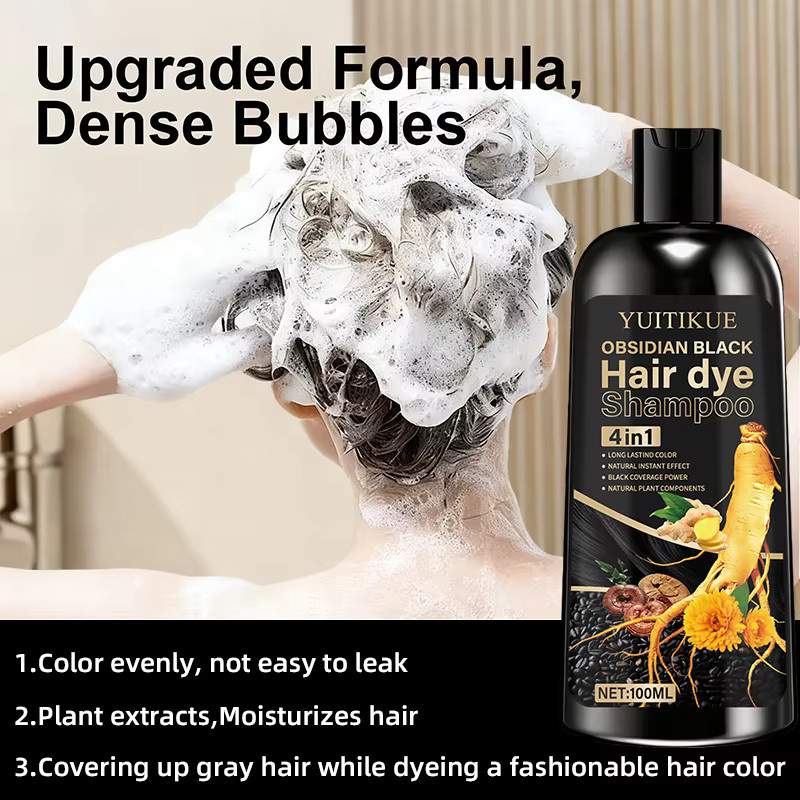 YUITIKUE Haarfärbeshampoo Obsidian Schwarz, 100 ml - Bild 3