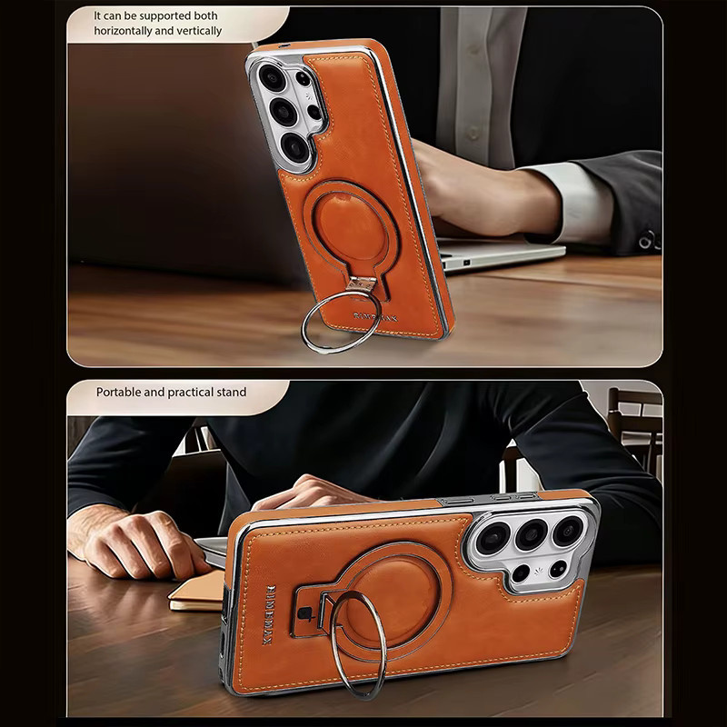 Magnetische Leder-Handyhülle für Samsung Galaxy S26 S25 S24 S23 Ultra Plus und S26 Edge in Lila - Bild 2