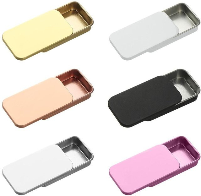 2er-Set Mini Metall-Zinnboxen rechteckig in Gold zur Aufbewahrung von Süßigkeiten oder Pillen - Bild 1