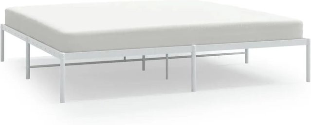 vidaXL Bettgestell aus Metall in Weiß, klassisches Design, B/T: 180 x 200 cm - Bild 1