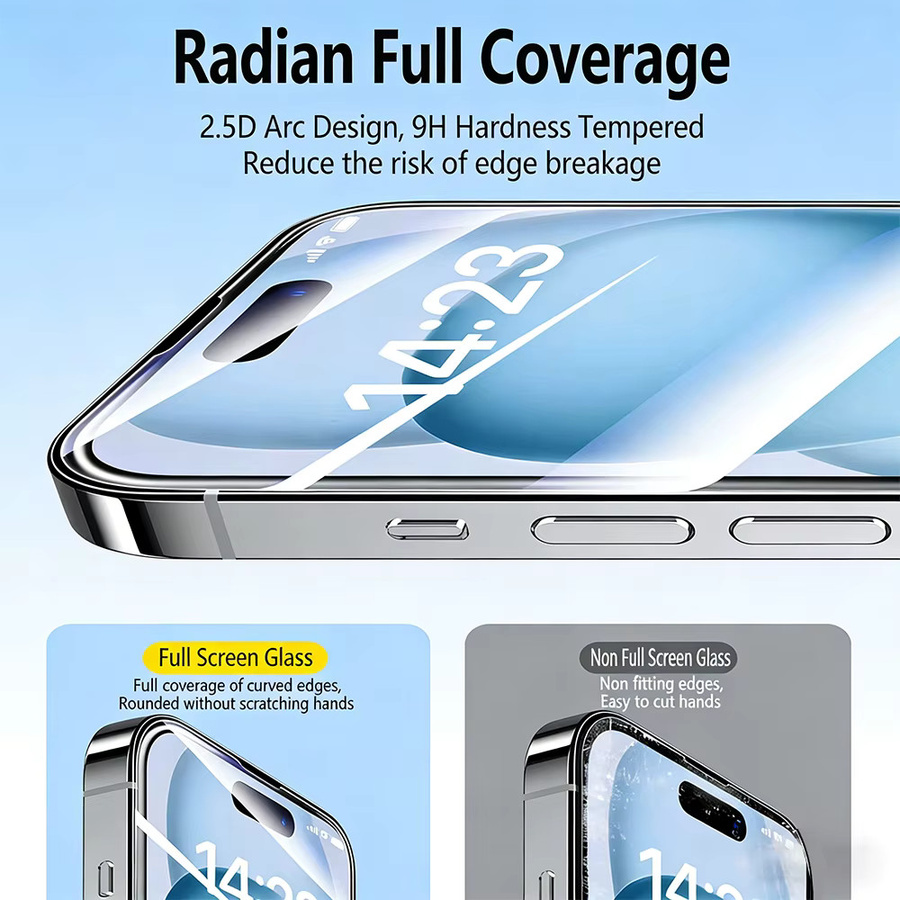 NNBILI Displayschutz aus gehärtetem Glas für iPhone 17 Serie, 2.5D High-Definition 9H Schutzglas, transparent - Bild 2