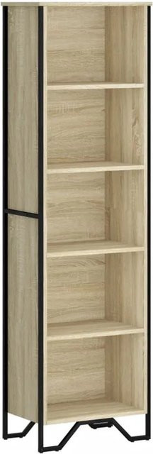 vidaXL Bücherregal modern in Beige und Braun aus MDF und Metall, B/T/H: 50 x 31 x 169 cm - Bild 1