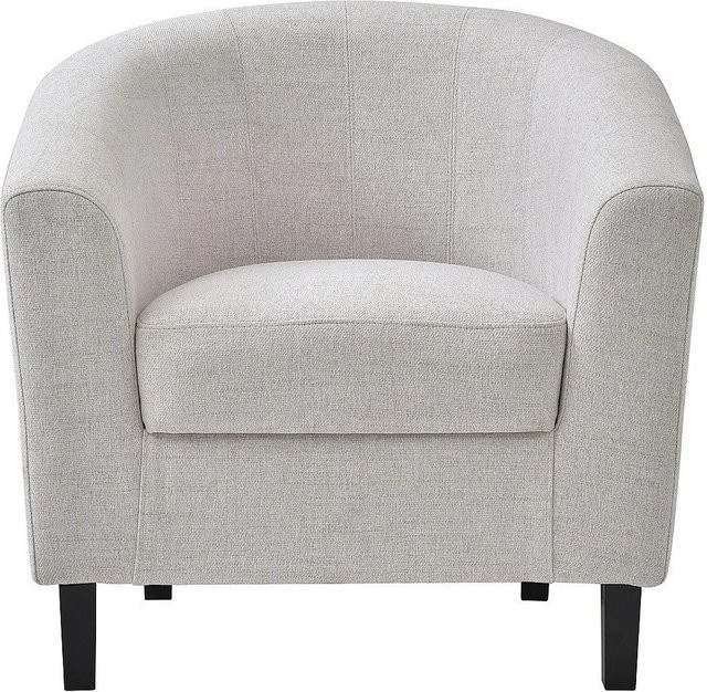 Vente-unique Sessel Cristobal mit gerader Rückenlehne und Armlehnen in Beige aus Stoff und Holz, Höhe: 78 cm, Breite: 76 cm, Tiefe: 71 cm - Bild 1