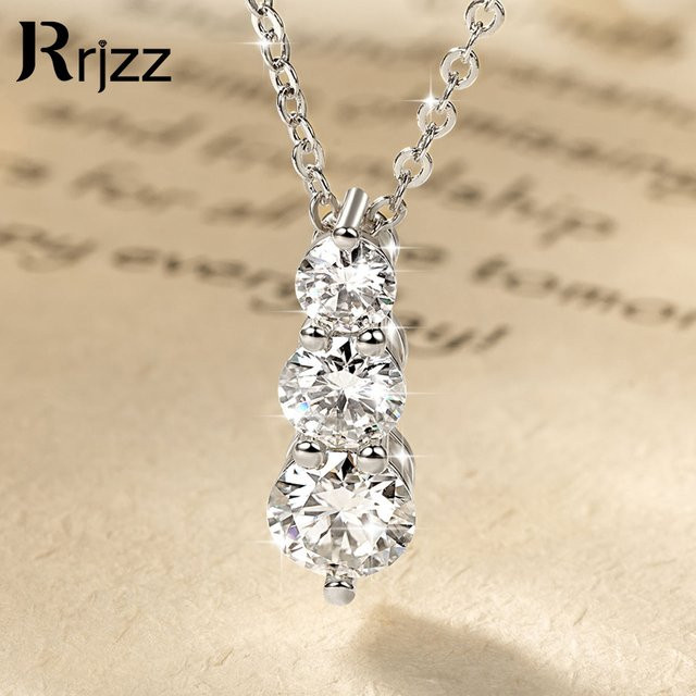 Rrjzz Halskette mit Moissanit, Silber, Damen - Bild 1