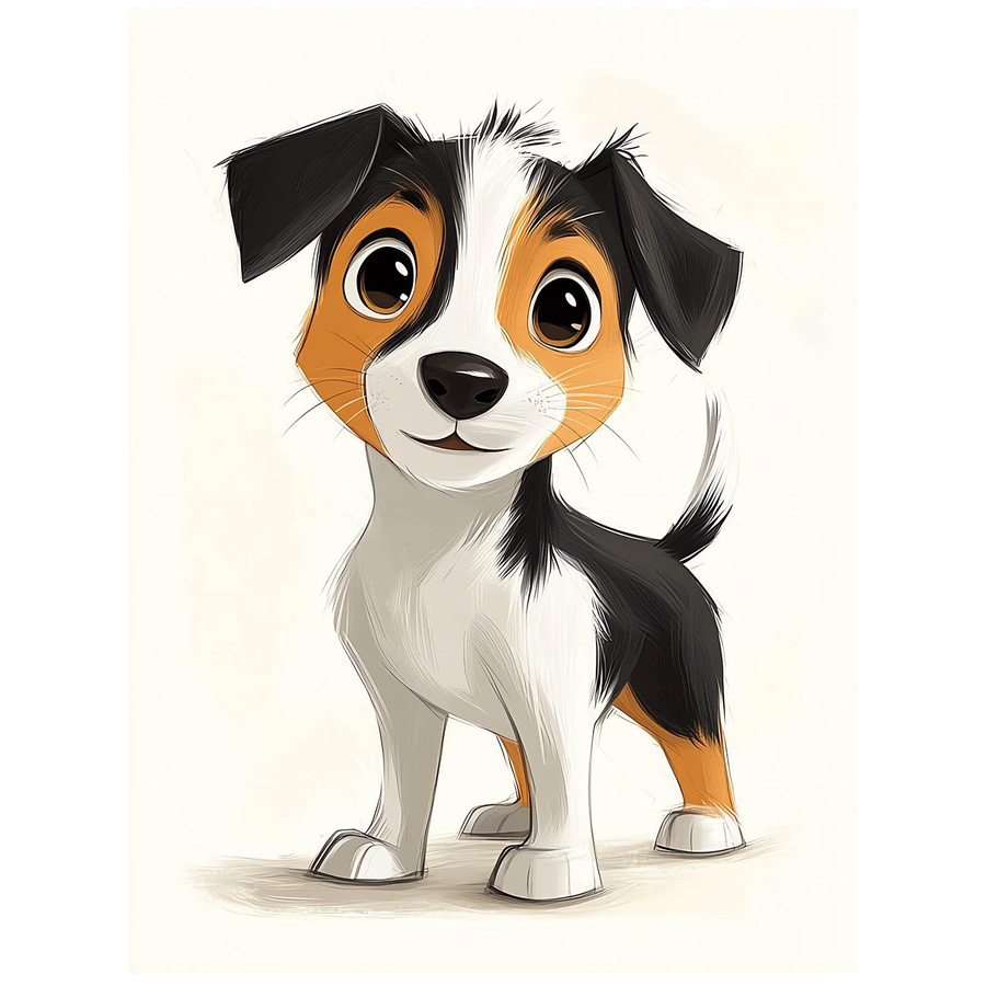Poster mit Jack Russell Terrier im Portrait, Aluminiumrahmen schwarz, B: 50 cm, H: 70 cm - Bild 2