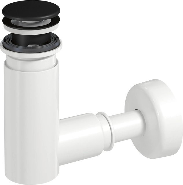 Prevex EasyClean Siphon mit Pop-Up-Ventil in Schwarz, Flaschenzug aus Kunststoff, Ø 40 mm / 32 mm - Bild 1