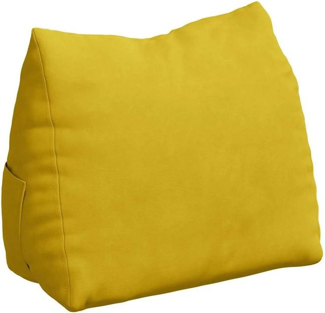 vidaXL Rückenkissen Keilkissen aus Cordstoff in Gelb B/T/H: 45 x 20 x 35 cm - Bild 1