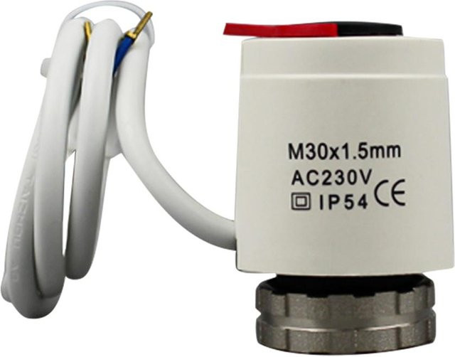 Thermischer Stellantrieb für Fußbodenheizungsthermostat, AC 230 V, normalerweise geschlossen, Gewinde M30 x 1,5, Farbe: Weiß - Bild 1