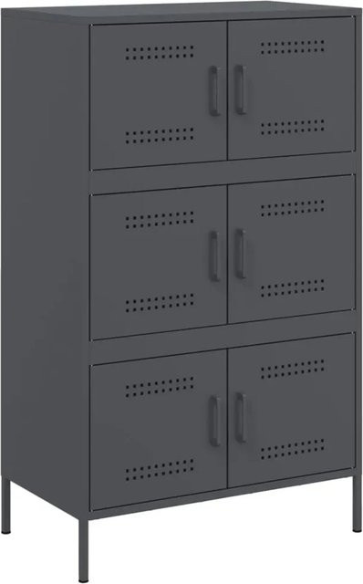 vidaXL Highboard in Anthrazit aus Stahl im Industrie-Stil, B/T/H: 68 x 39 x 113 cm - Bild 1