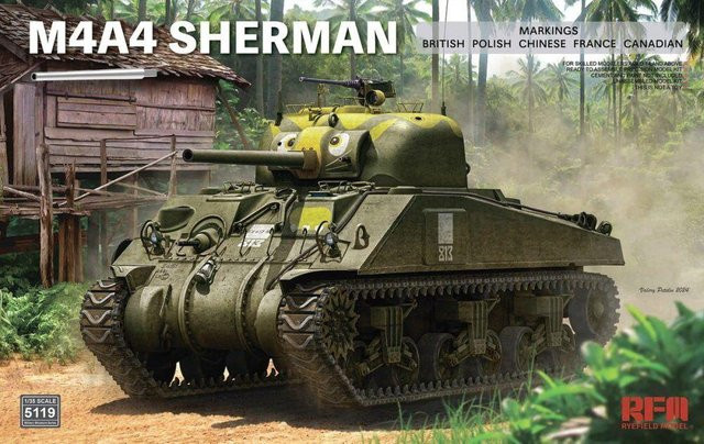 Rye Field Model M4A4 Sherman, mit funktionierenden Ketten & Metalllauf, Grün - Bild 1