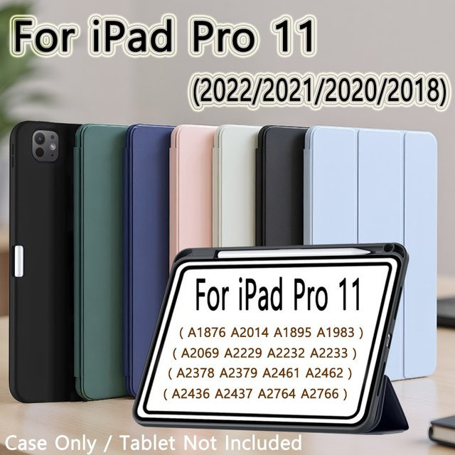 Zair Smart Cover Schutzhülle für iPad Pro 11 Zoll (4./3./2. Generation) mit Stifthalter und Standfunktion in Pink - Bild 1
