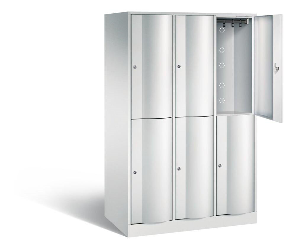 BIGBOXX Kofferspind aus Metall in Weiß mit Scharniertüren und Kleiderstange - Bild 1