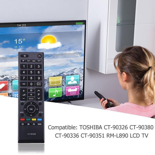 Toshiba Universelle Fernbedienung in Schwarz als Ersatzzubehör für CT-90336 und CT-90351 - Bild 1
