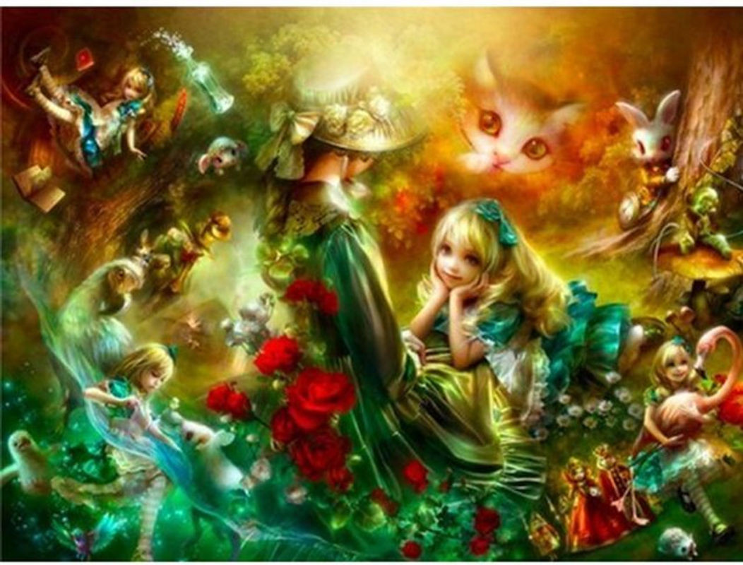 FIYO Diamond Painting Set Motiv Mädchen mit Rundstickerei, Mehrfarbig, B/H: 30 x 30 cm - Bild 1