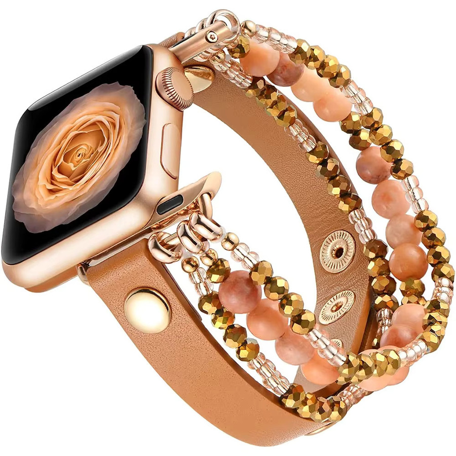 CAOWTAN Uhrenarmband Leder, Perle, Damen - Bild 3