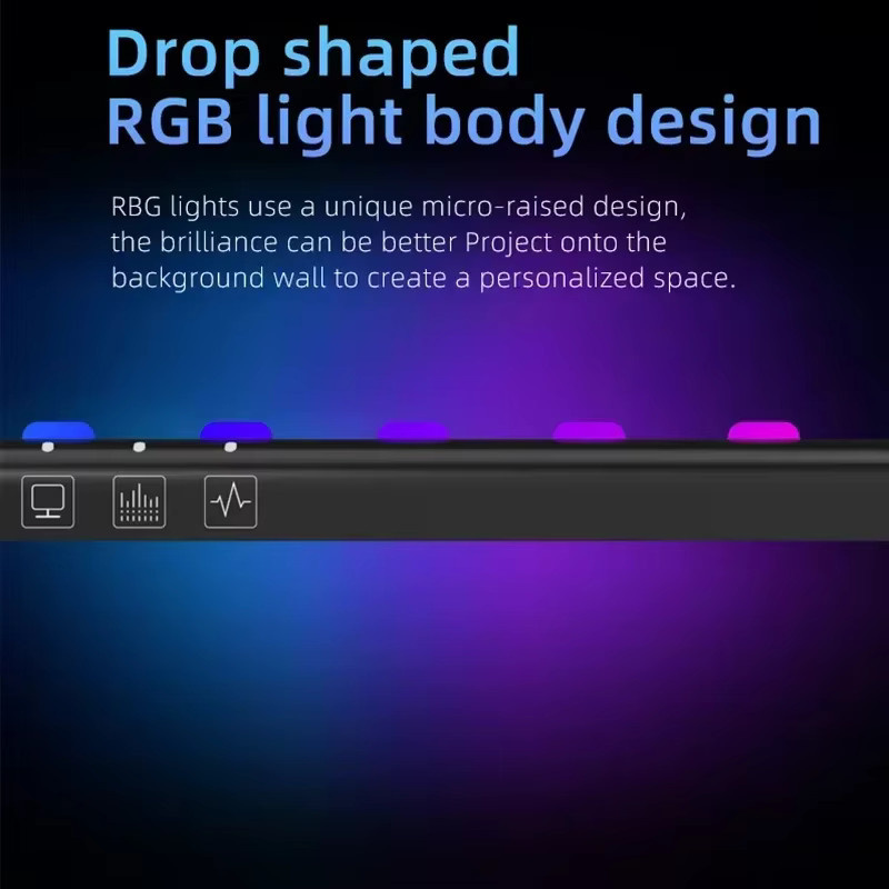 LINYILIGHT RGB LED Monitorleuchte Schwarz mit Dimmfunktion für Gaming und Home Office - Bild 4