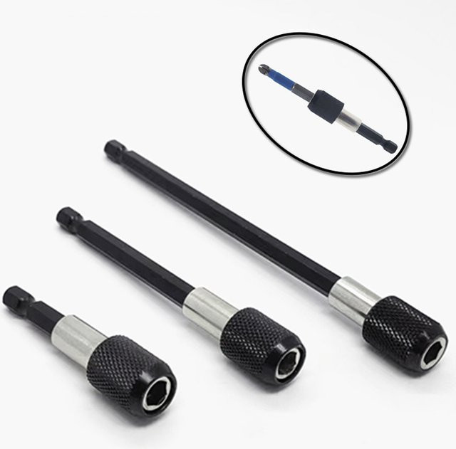 MIJIA Schnellverschluss-Verlängerungsstab für Elektrobohrer und Treiber, sechseckig, schwarz, Länge: 60-150 mm - Bild 1