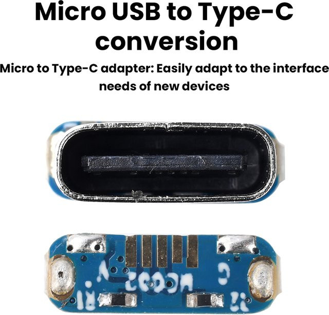Gaqqee Micro-USB zu USB-C Adapterplatine für Laden und Datenübertragung als DIY-Modifikationszubehör - Bild 1
