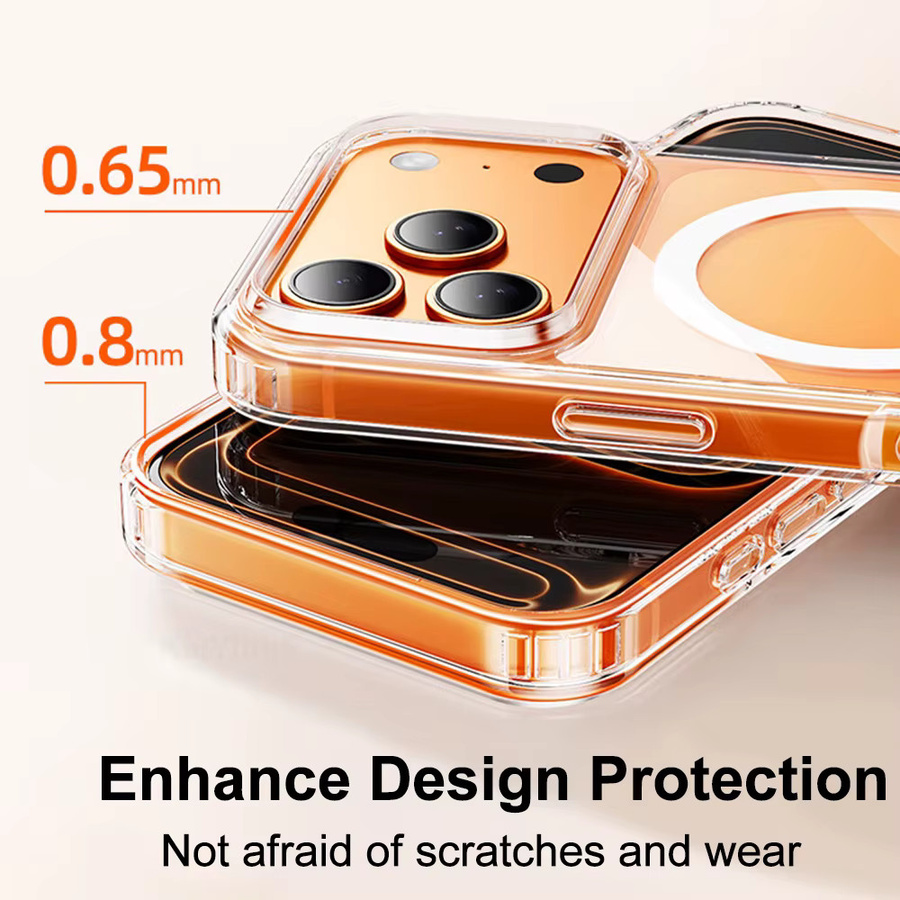 KaiYingF MagSafe Handyhülle für iPhone 11 bis 17 Pro Max, Transparente Magnetische Kabellose Ladung Rückseitenabdeckung - Bild 2
