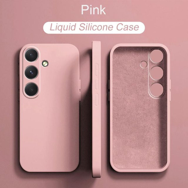 Luxus Flüssigsilikon Handyhülle für Samsung Galaxy S25 S24 Ultra S24+ S24 FE A56 A36 A26 A16 A06 A55 A35 A25 A15 A05 A05S in Rosa - Bild 1