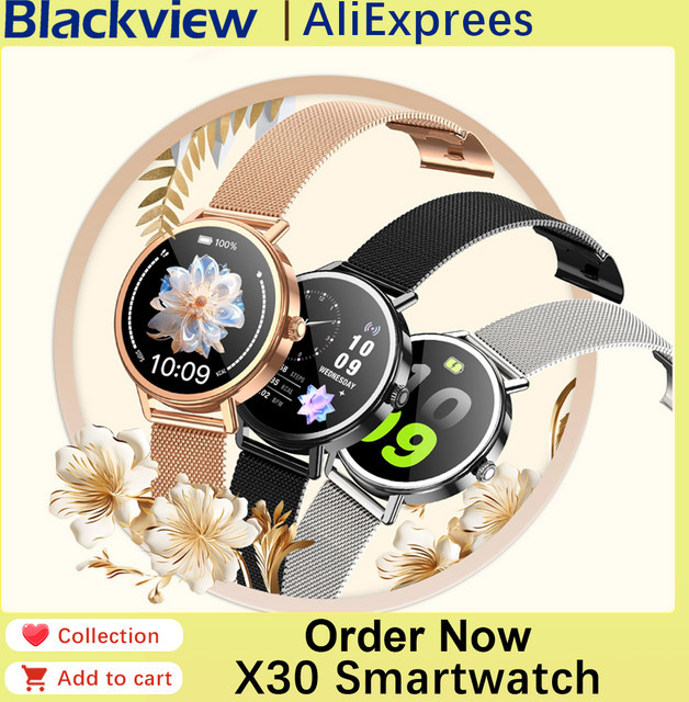 Blackview Smartwatch, Gold, Damen, 1,26 Zoll, Wasserdicht - Bild 1