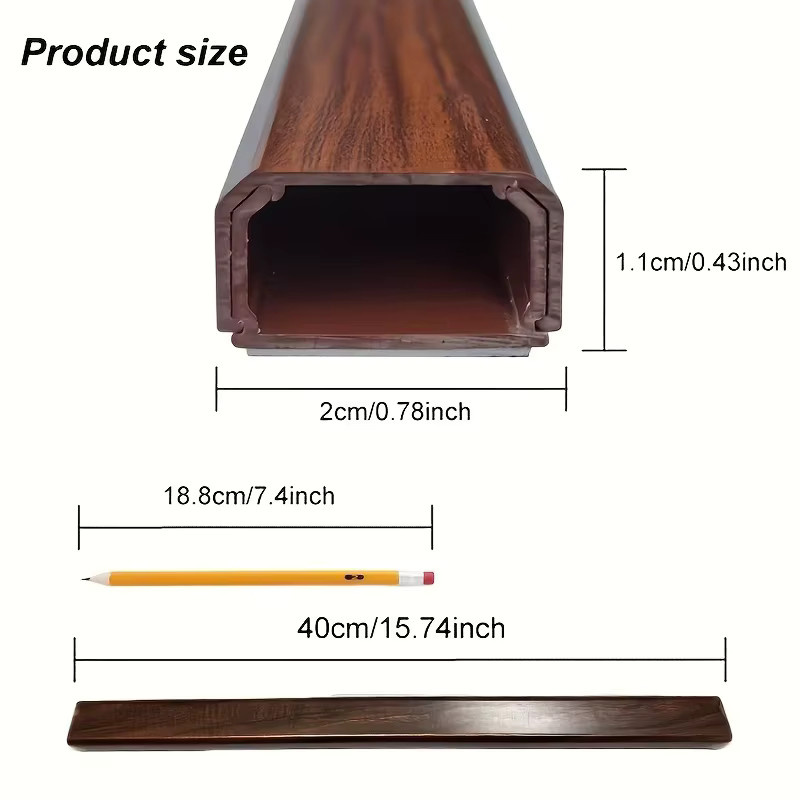 Kabelkanal-Box aus PVC in Holzmaserung zur Kabelorganisation und Dekoration, Breite: 40 cm - Bild 2