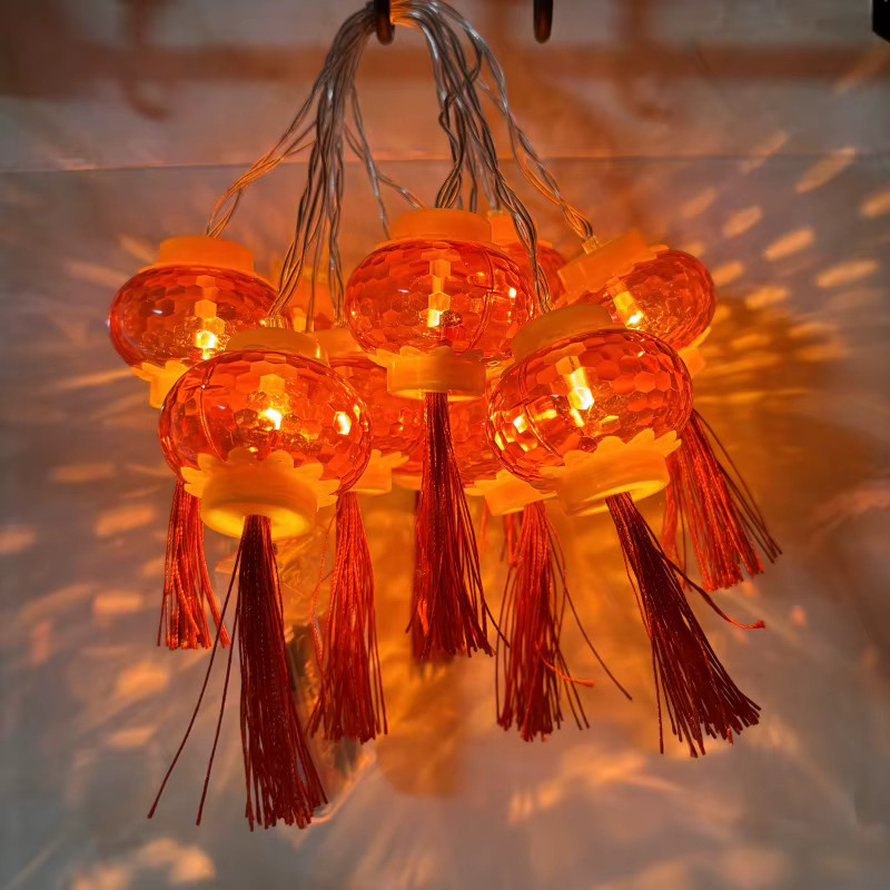 Rote LED Laternen Lichterkette mit 10 Lampen für chinesisches Neujahrsfest und Dekorationen, Länge: 2 m - Bild 4