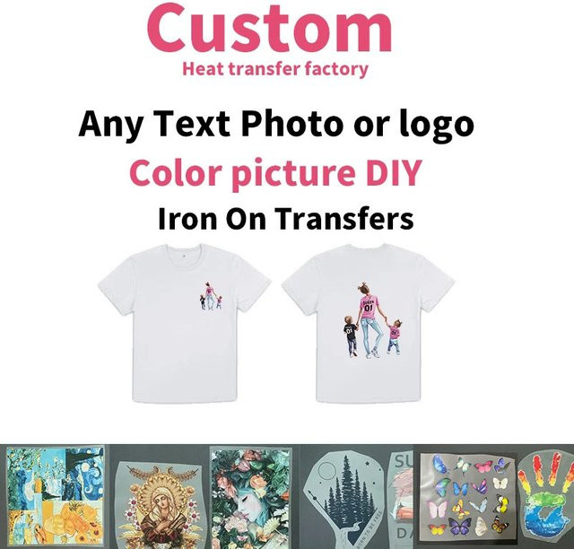 PGY HEHUOREN Thermo-Patch zum Aufbügeln für Kleidung, buntes DTF-Vinyl für DIY-Projekte und T-Shirts, multicolor - Bild 1